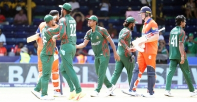 রিশাদের ঘূর্ণিতে নেদারল্যান্ডসকে হারিয়ে সুপার এইটের পথে বাংলাদেশ রিশাদের ঘূর্ণিতে নেদারল্যান্ডসকে হারিয়ে সুপার এইটের পথে বাংলাদেশ